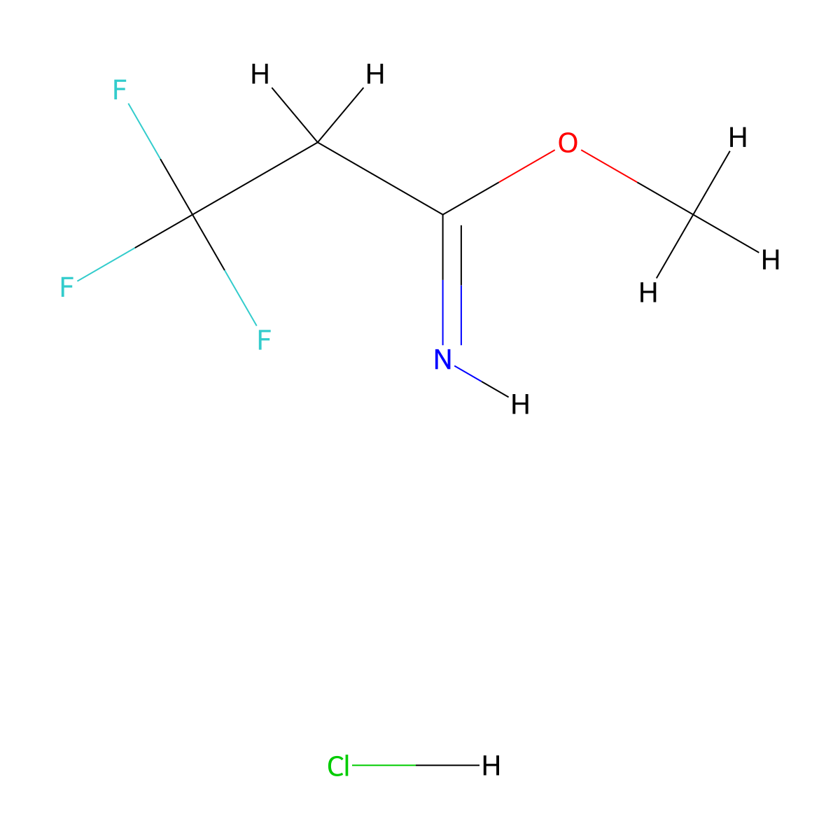 Methyl 3,3,3-trifluoropropanimidate hydrochloride molecular structure, CAS 2490398-47-3