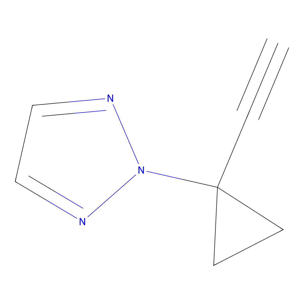 2-(1-ethynylcyclopropyl)-2H-1,2,3-triazole molecular structure, CAS 2490398-54-2
