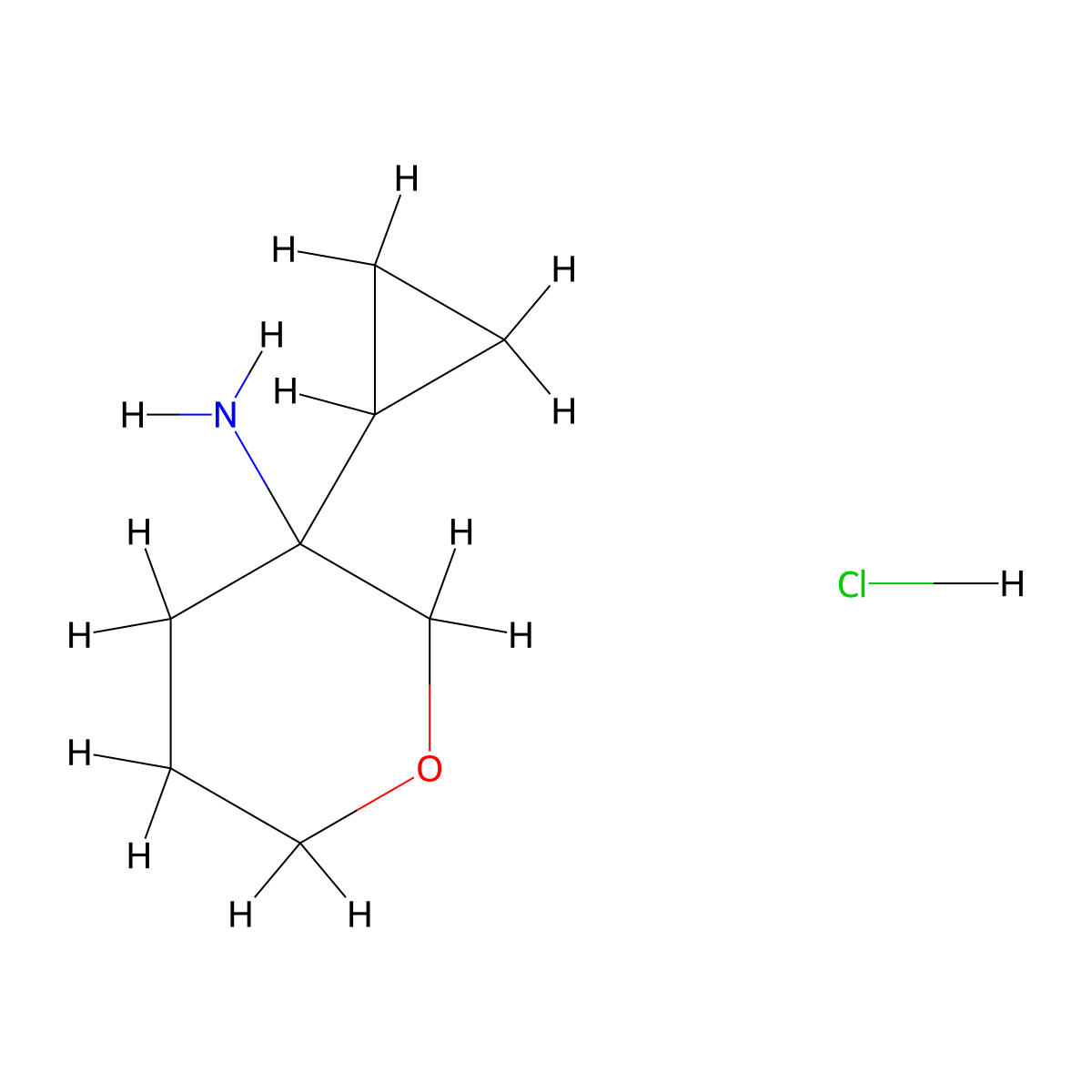 3-Cyclopropyloxan-3-aminehydrochloride molecular structure, CAS 2490398-55-3