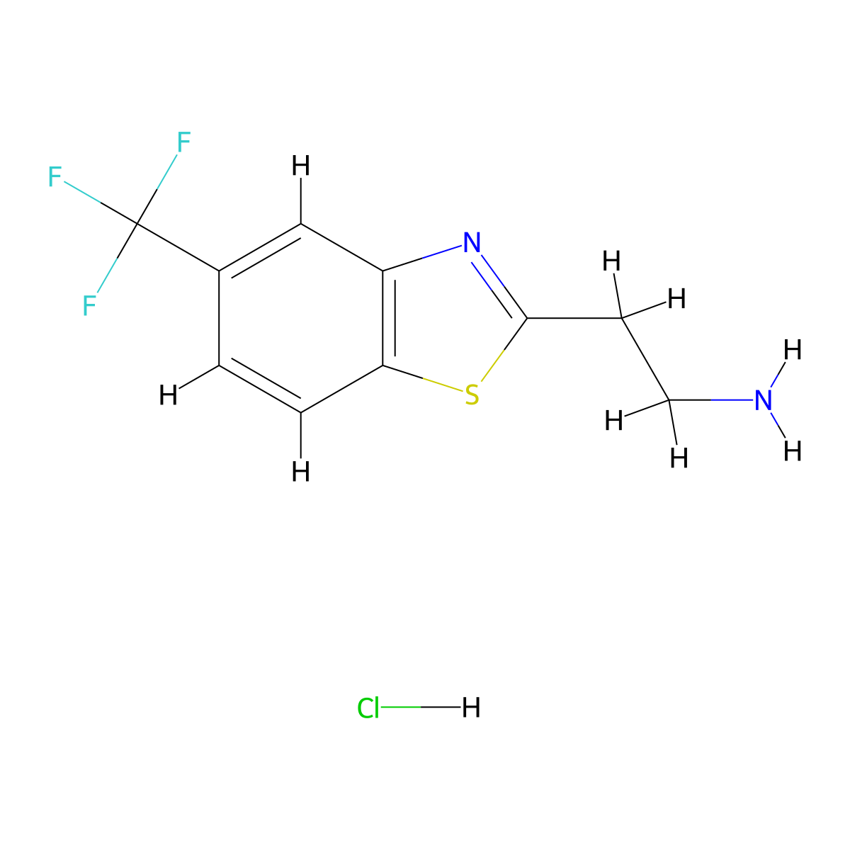2-[5-(Trifluoromethyl)-1,3-benzothiazol-2-yl]ethan-1-amine hydrochloride molecular structure, CAS 2490398-65-5