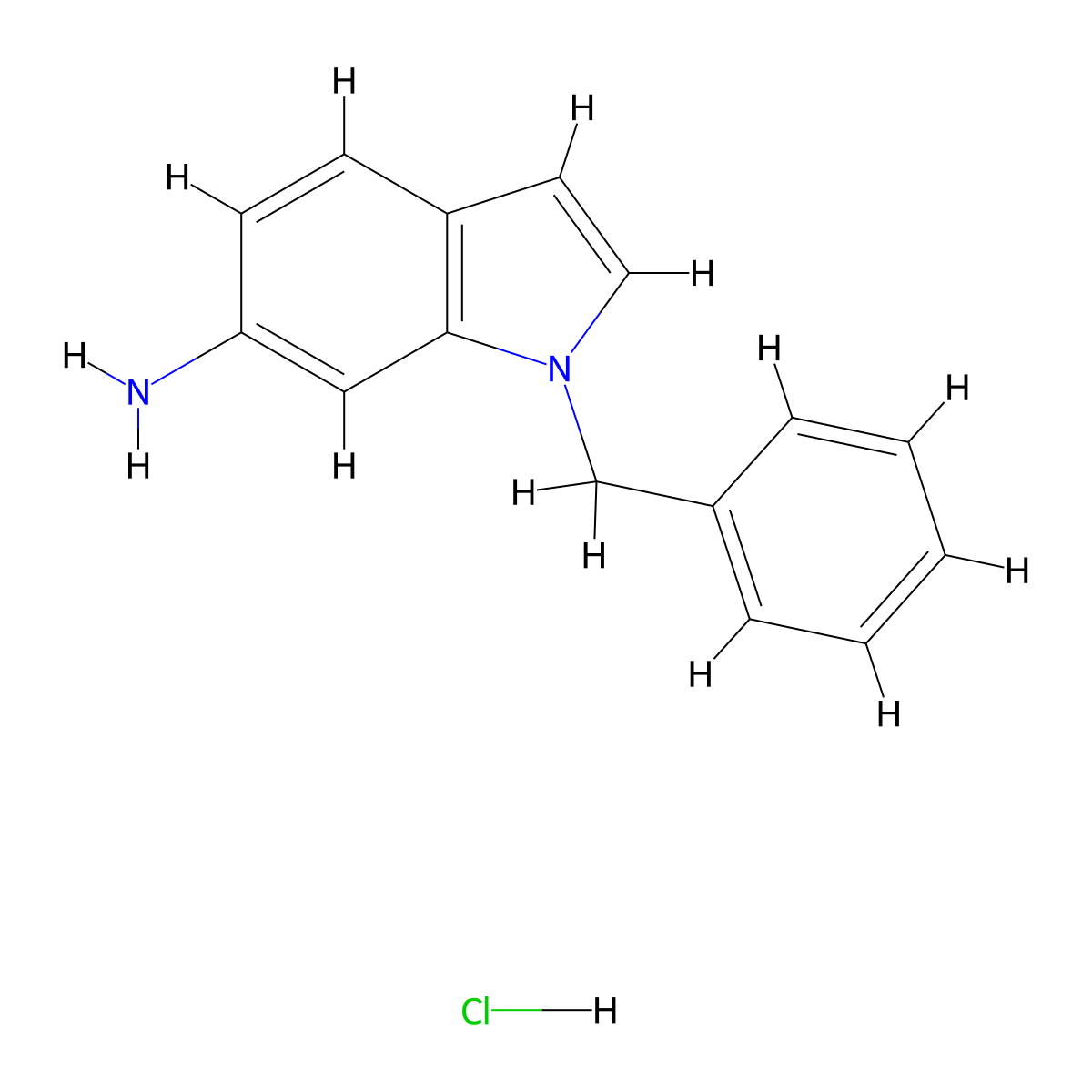 1-benzyl-1H-indol-6-amine hydrochloride molecular structure, CAS 2490398-69-9