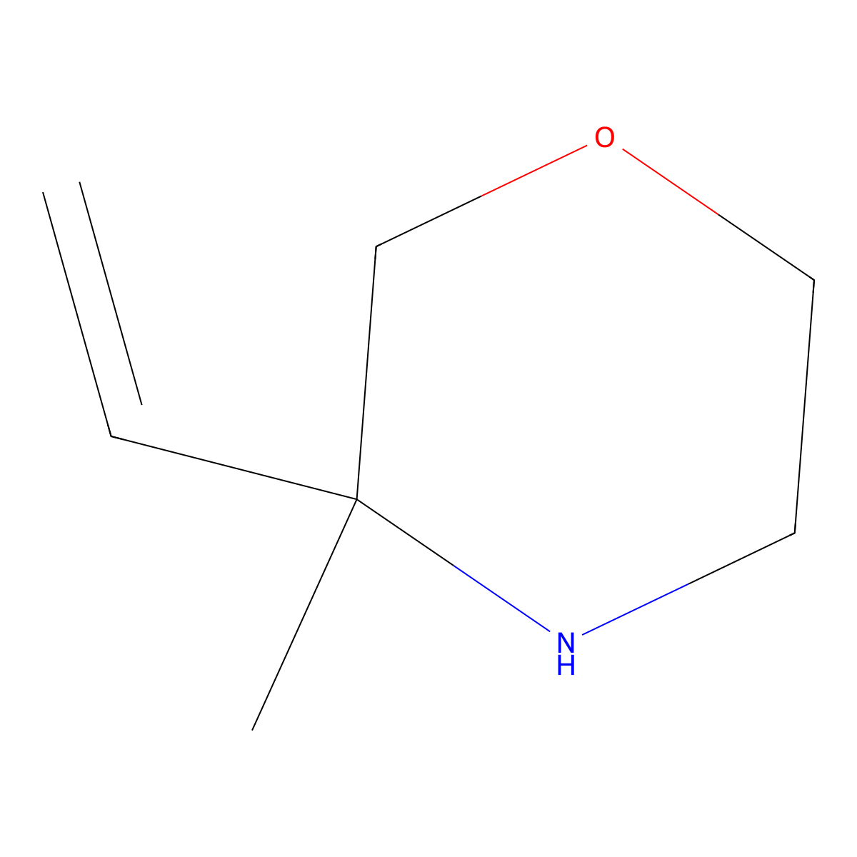 3-Ethenyl-3-methylmorpholine molecular structure, CAS 2490398-70-2