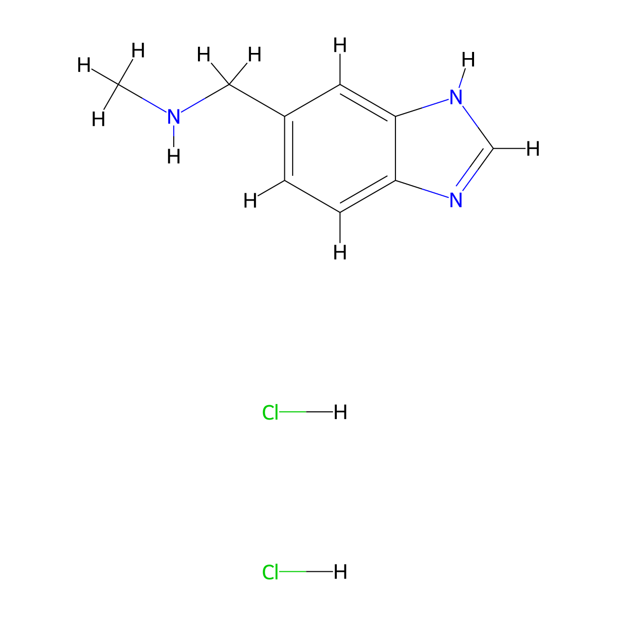 1-(3H-Benzimidazol-5-yl)-N-methylmethanamine;dihydrochloride molecular structure, CAS 2490400-55-8