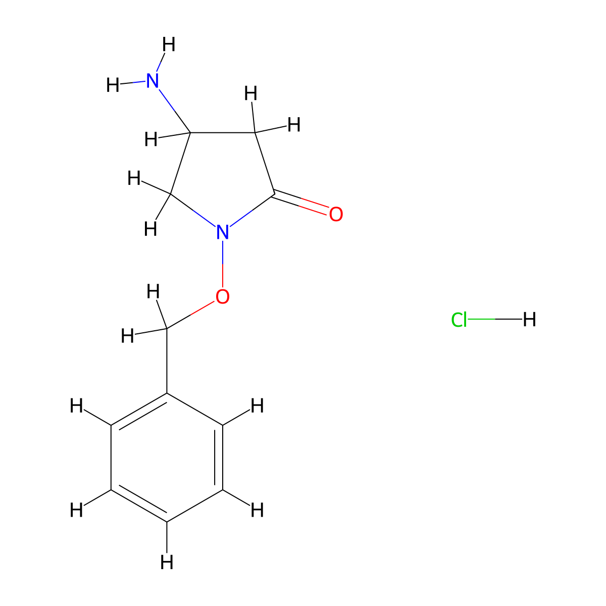 4-Amino-1-phenylmethoxypyrrolidin-2-one;hydrochloride molecular structure, CAS 2490400-57-0