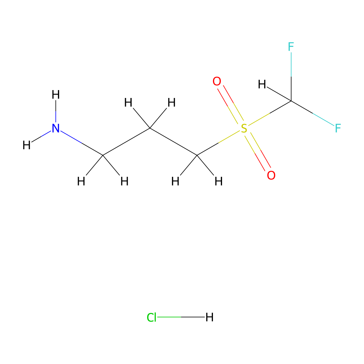 3-Difluoromethanesulfonylpropan-1-amine hydrochloride molecular structure, CAS 2490400-70-7