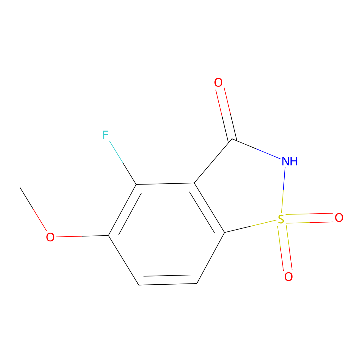 4-Fluoro-5-methoxy-2,3-dihydro-1lambda6,2-benzothiazole-1,1,3-trione molecular structure, CAS 2490400-73-0