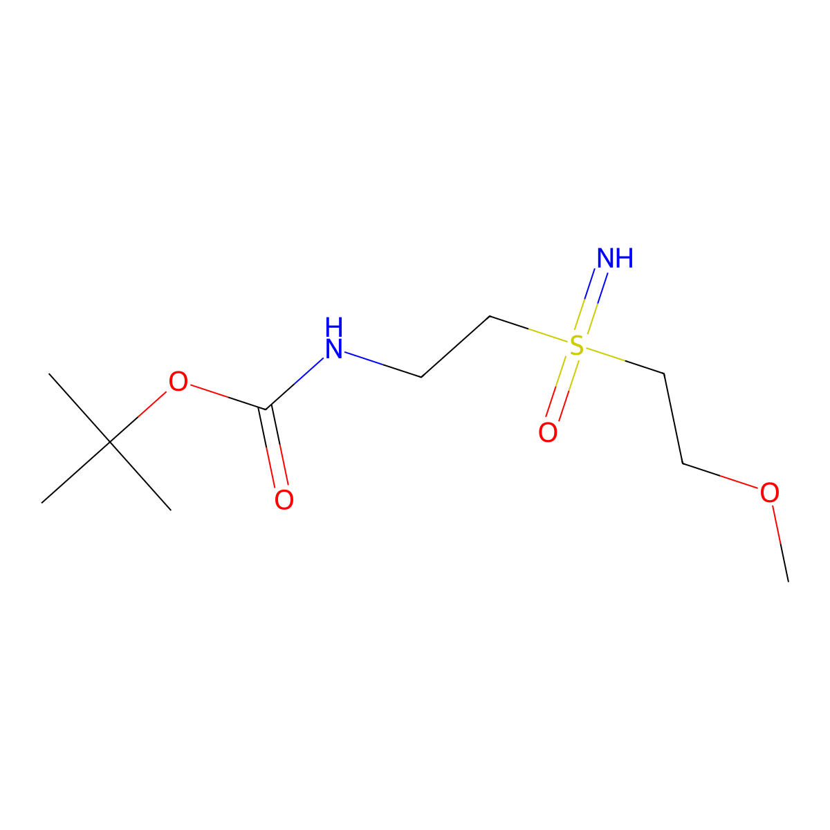 tert-butyl N-{2-[imino(2-methoxyethyl)oxo-lambda6-sulfanyl]ethyl}carbamate molecular structure, CAS 2490401-36-8