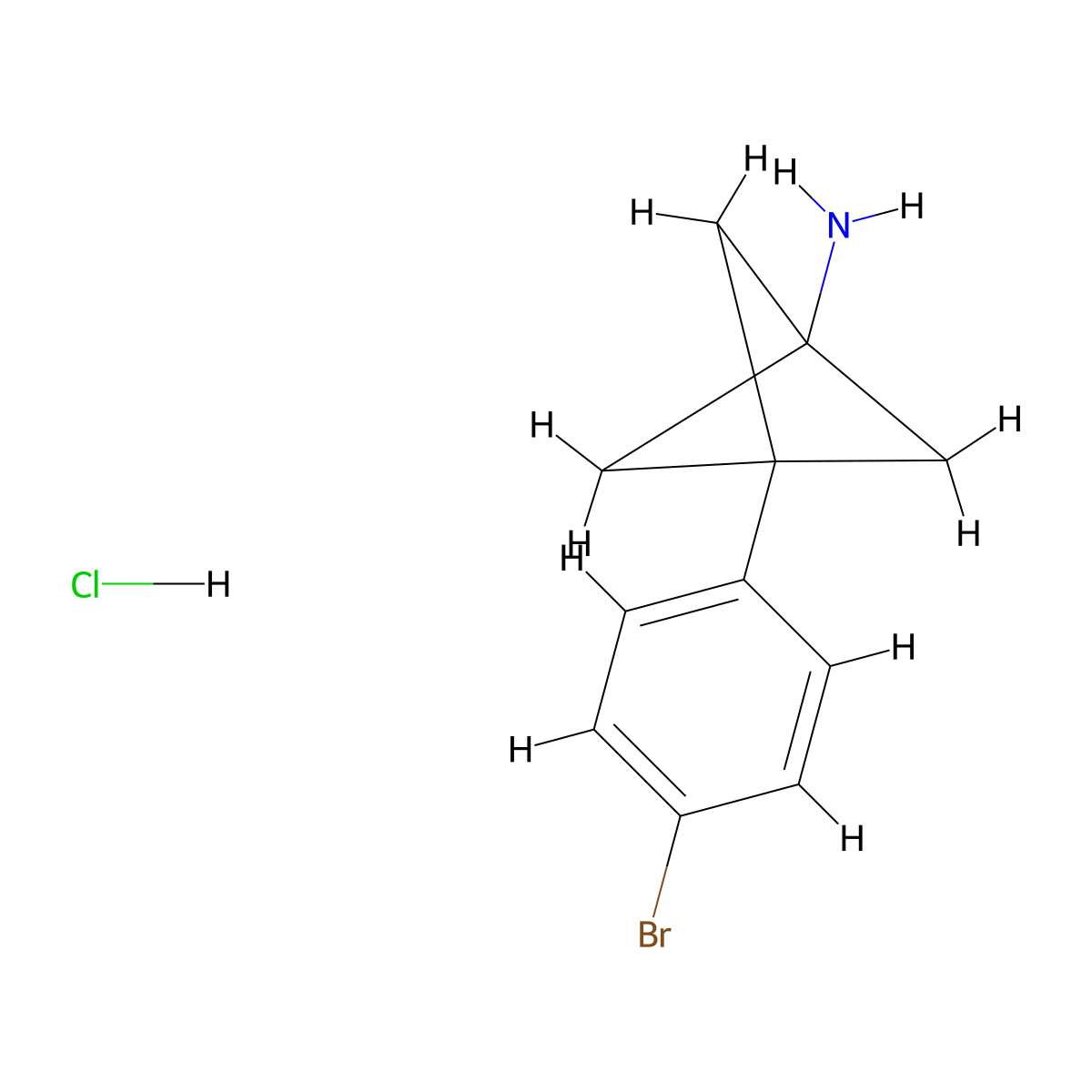 3-(4-Bromophenyl)bicyclo[1.1.1]pentan-1-amine hydrochloride molecular structure, CAS 2490401-39-1
