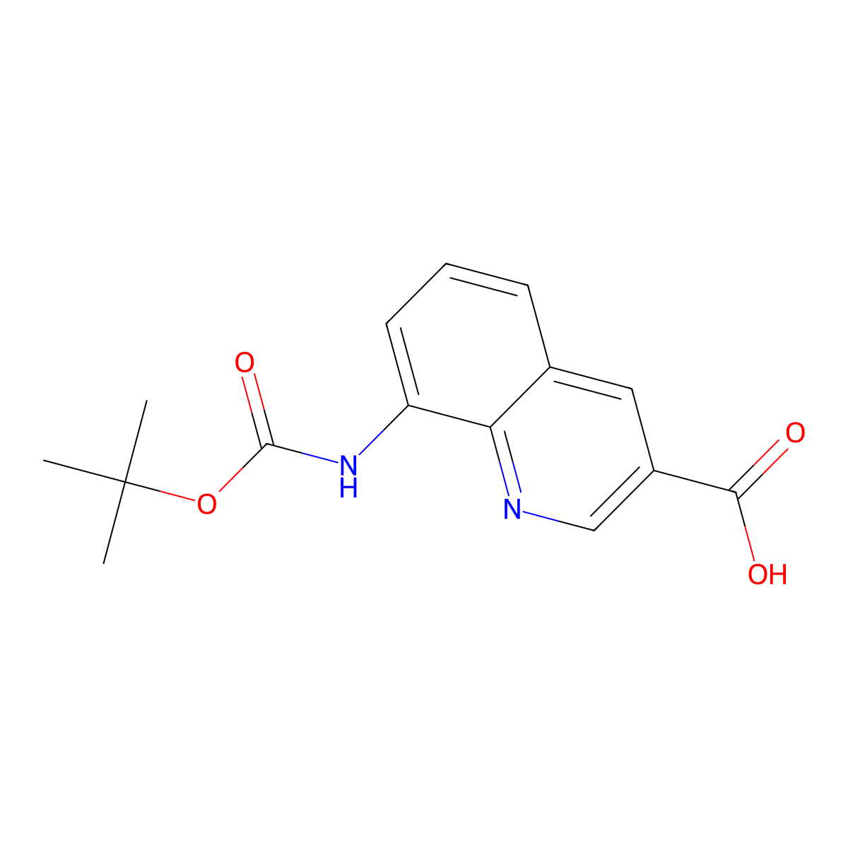 8-{[(Tert-butoxy)carbonyl]amino}quinoline-3-carboxylicacid molecular structure, CAS 2490401-47-1