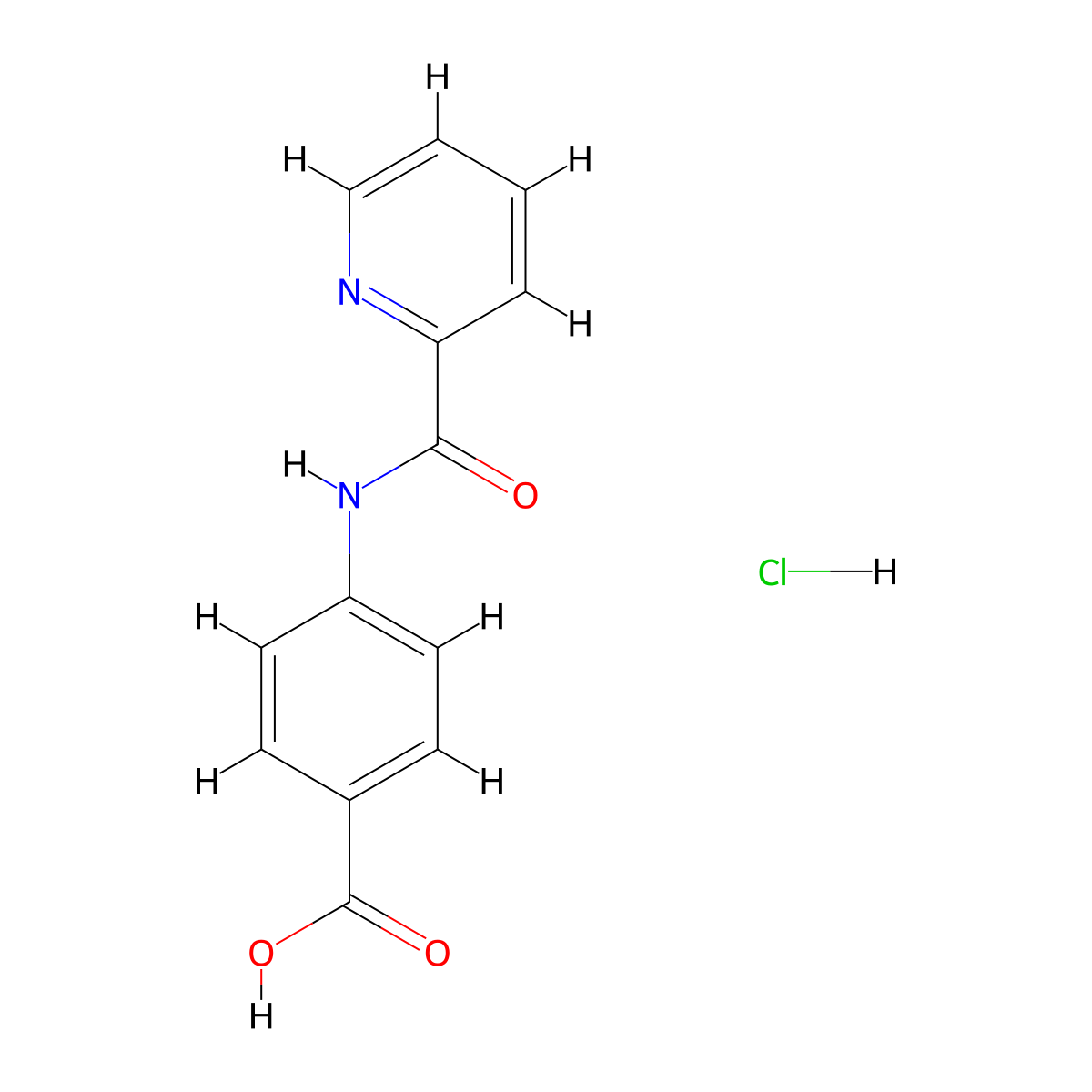 4-(Pyridine-2-amido)benzoic acid hydrochloride molecular structure, CAS 2490401-50-6