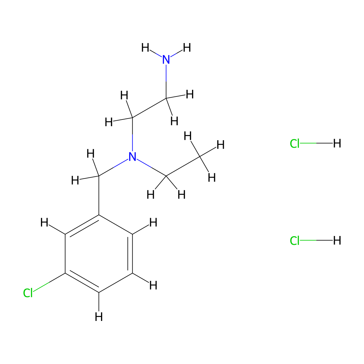 (2-Aminoethyl)((3-chlorophenyl)methyl)ethylamine dihydrochloride molecular structure, CAS 2490401-57-3