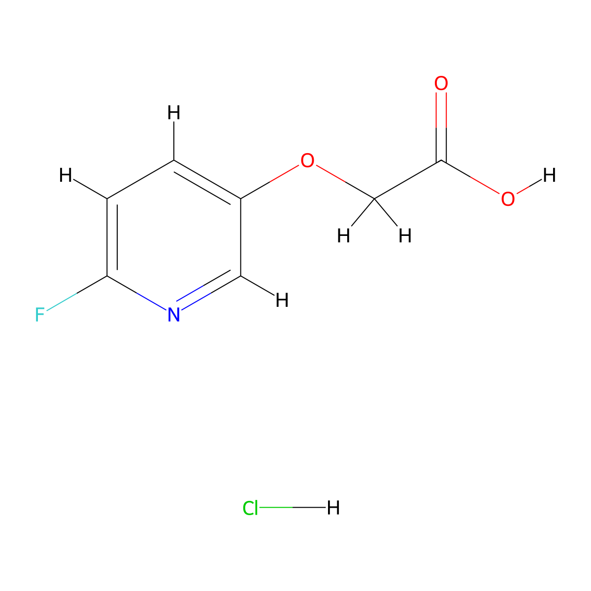 2-(6-Fluoropyridin-3-yl)oxyacetic acid;hydrochloride molecular structure, CAS 2490401-65-3