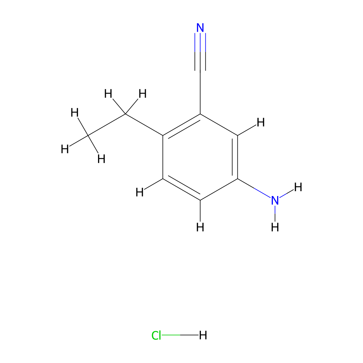 5-Amino-2-ethylbenzonitrile hydrochloride molecular structure, CAS 2490401-66-4