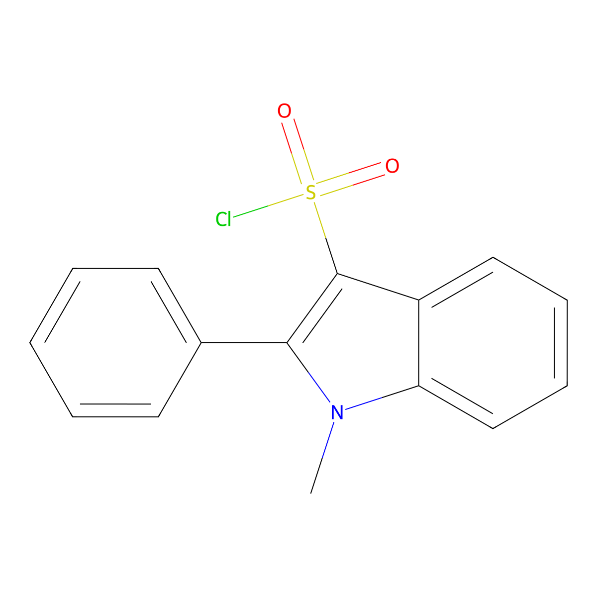 1-methyl-2-phenyl-1H-indole-3-sulfonyl chloride molecular structure, CAS 2490401-71-1