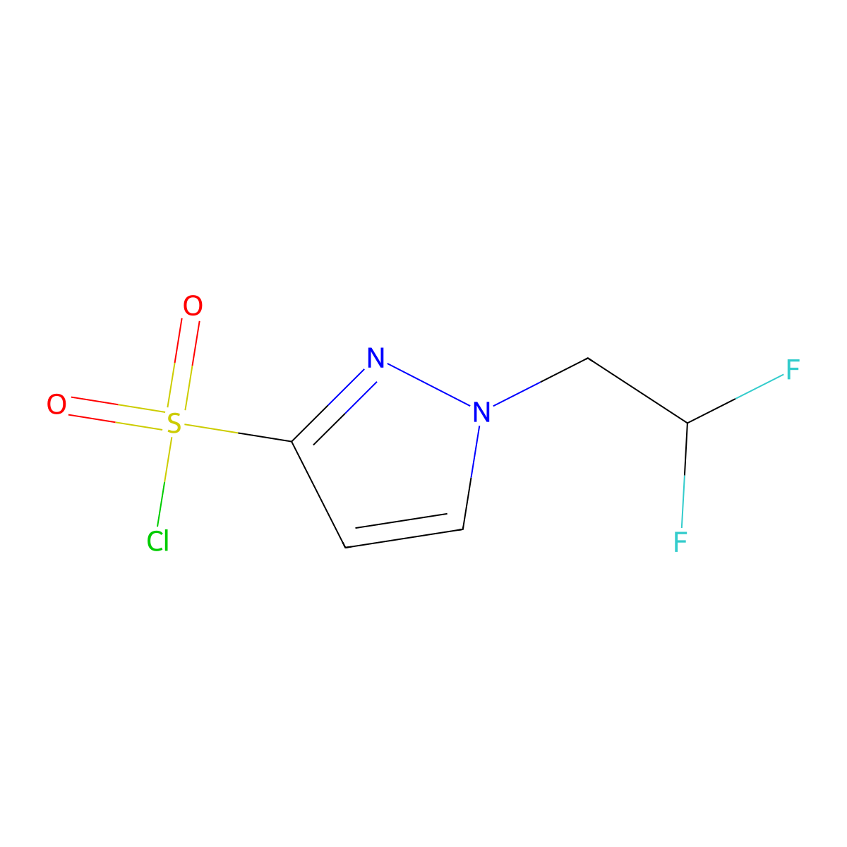 1-(2,2-difluoroethyl)-1H-pyrazole-3-sulfonyl chloride molecular structure, CAS 2490401-74-4