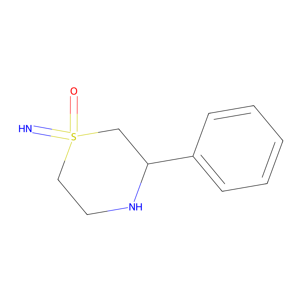 1-Imino-3-phenyl-1lambda6-thiomorpholin-1-one molecular structure, CAS 2490402-19-0