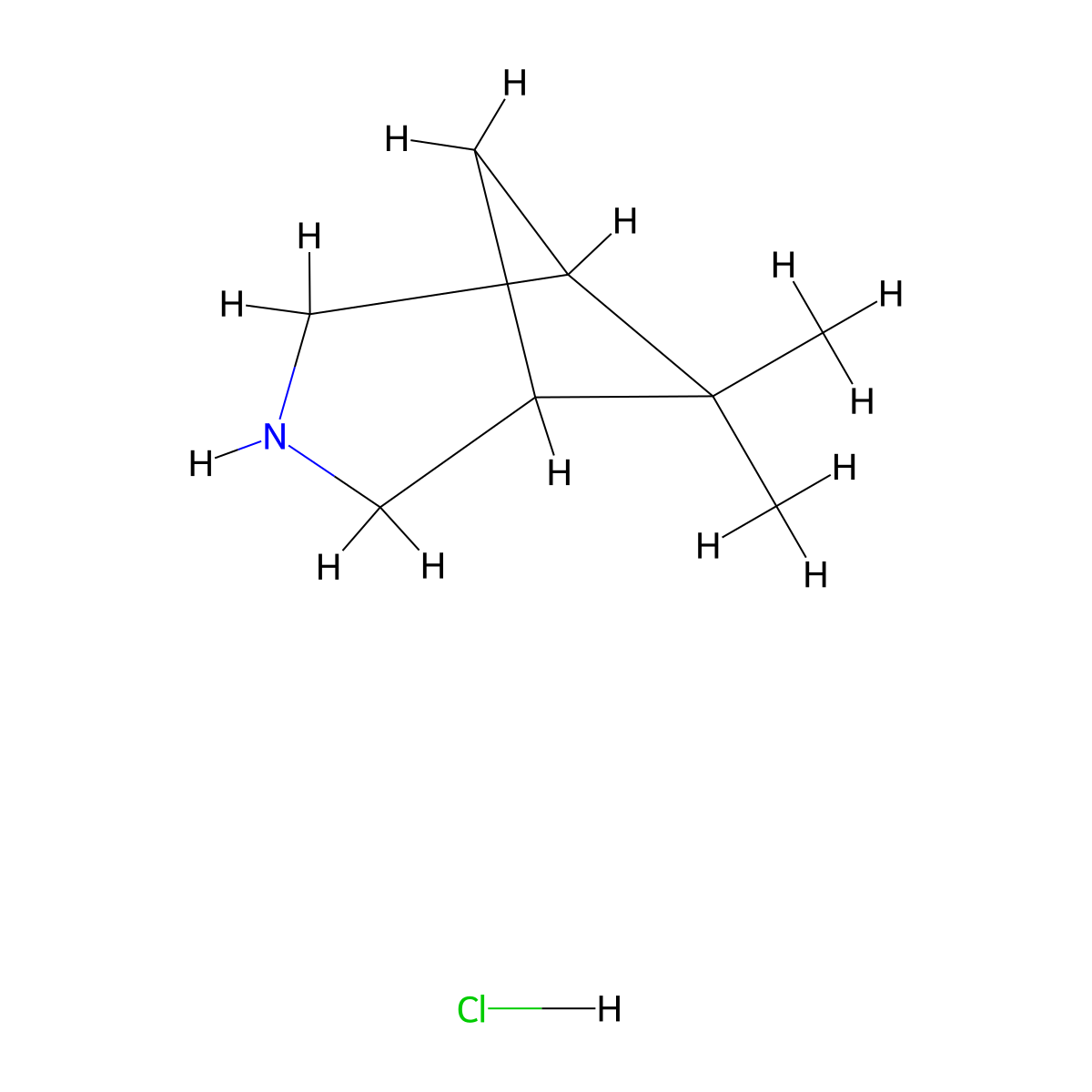 6,6-Dimethyl-3-azabicyclo(3.1.1)heptane hydrochloride molecular structure, CAS 2490402-24-7
