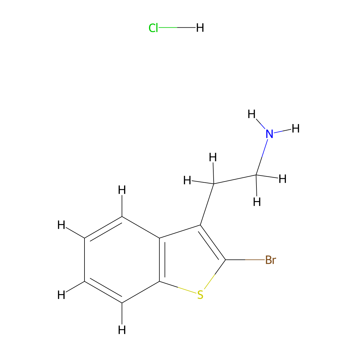 2-(2-Bromo-1-benzothiophen-3-yl)ethanamine;hydrochloride molecular structure, CAS 2490402-25-8