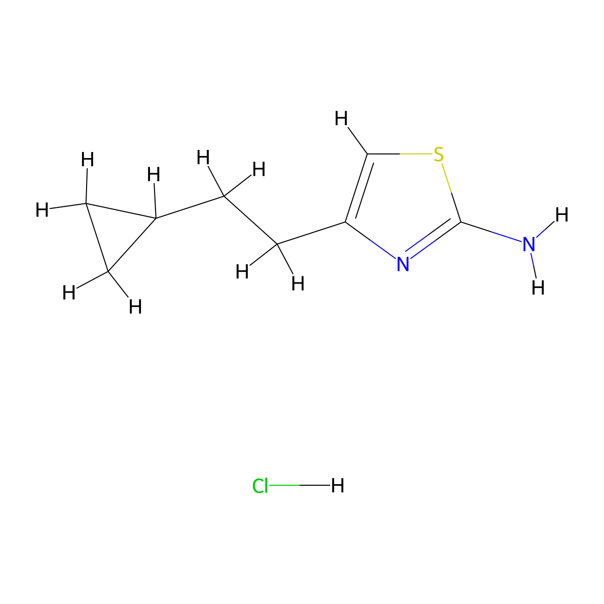 4-(2-Cyclopropylethyl)-1,3-thiazol-2-aminehydrochloride molecular structure, CAS 2490402-32-7