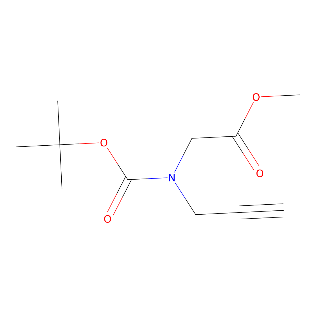 Methyl2-{[(tert-butoxy)carbonyl](prop-2-yn-1-yl)amino}acetate molecular structure, CAS 2490402-33-8