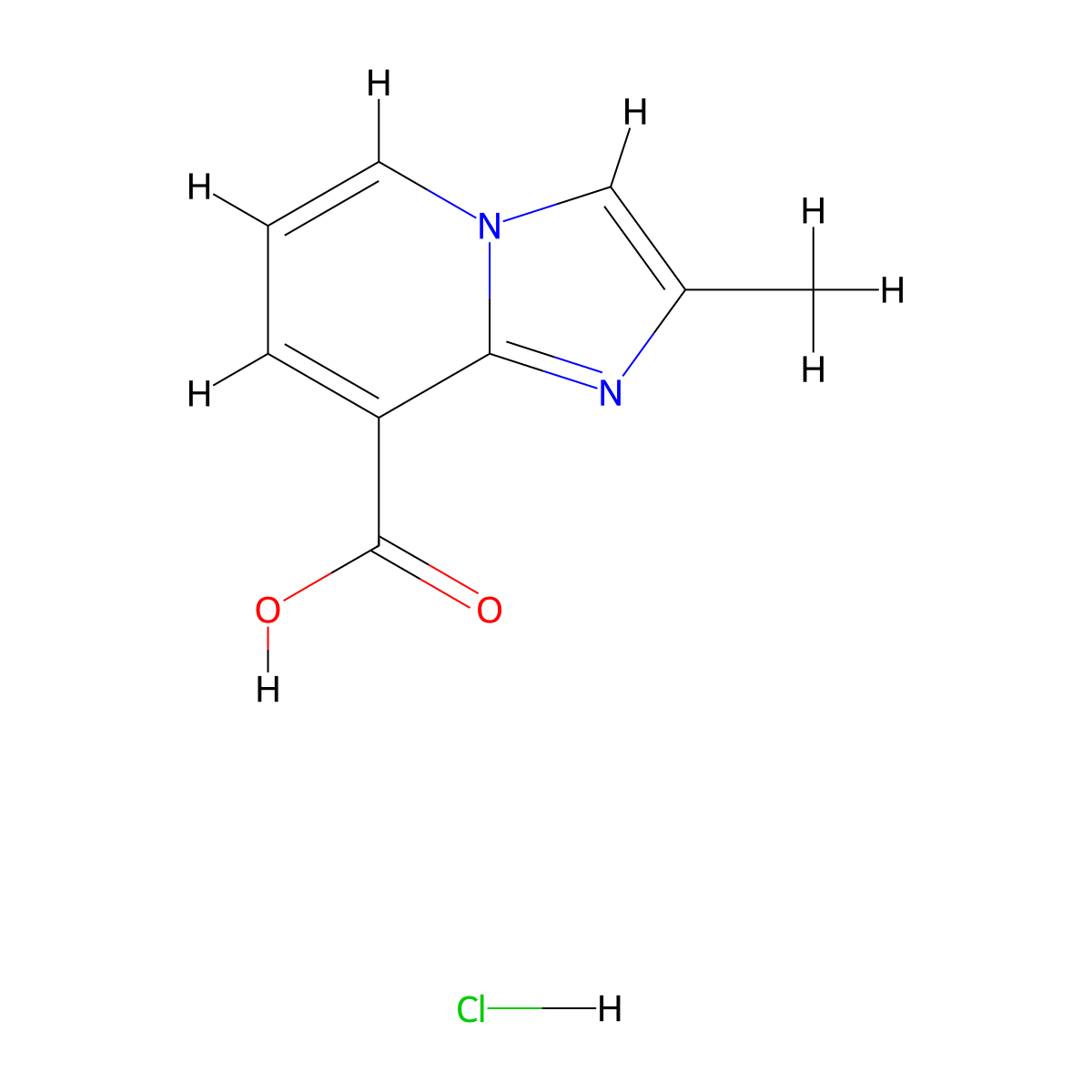 2-Methylimidazo[1,2-a]pyridine-8-carboxylic acid hydrochloride molecular structure, CAS 2490402-39-4