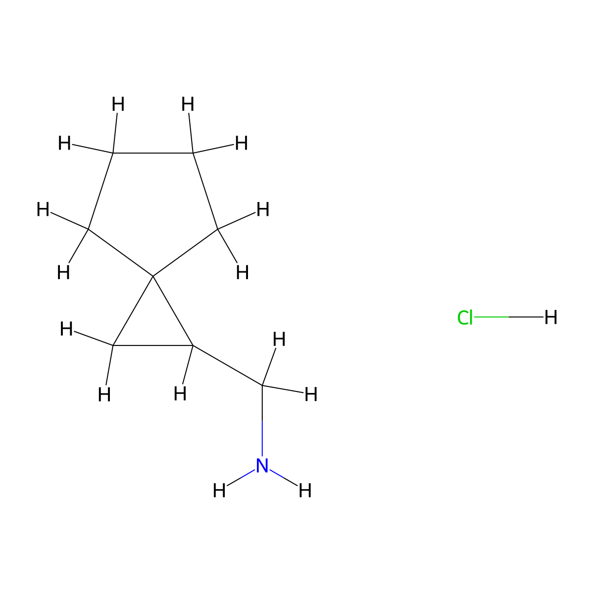 {Spiro[2.4]heptan-1-yl}methanamine hydrochloride molecular structure, CAS 2490402-44-1