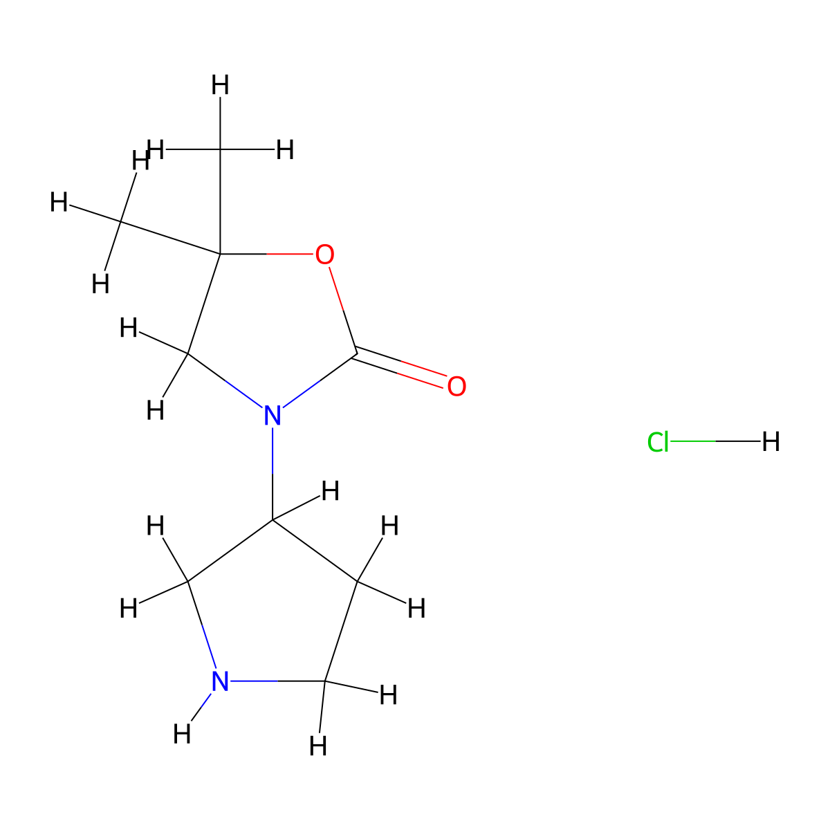 5,5-Dimethyl-3-(pyrrolidin-3-yl)-1,3-oxazolidin-2-one hydrochloride molecular structure, CAS 2490402-55-4