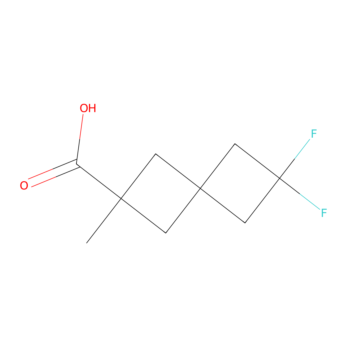 6,6-Difluoro-2-methylspiro[3.3]heptane-2-carboxylic acid molecular structure, CAS 2490402-60-1