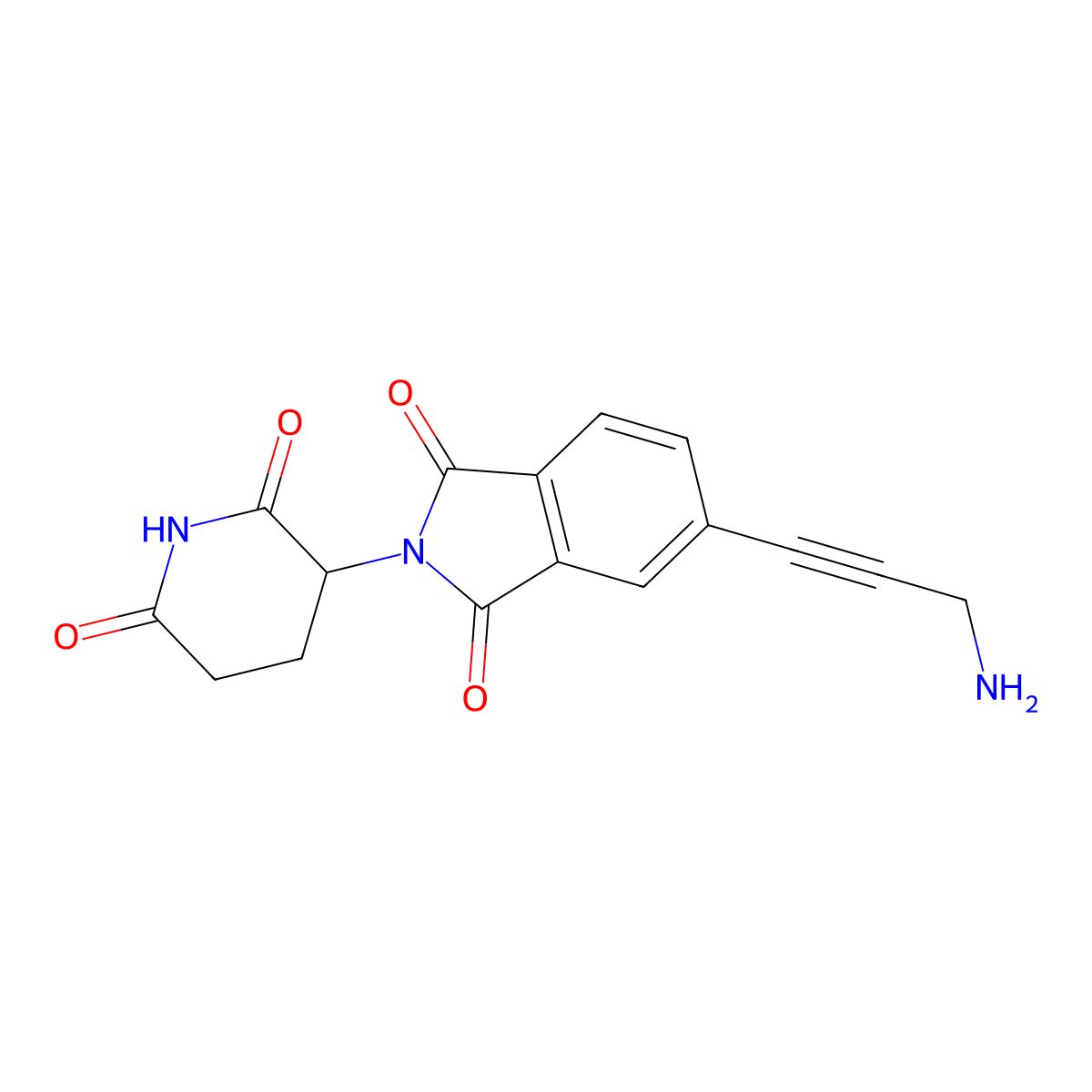 5-(3-aminoprop-1-yn-1-yl)-2-(2,6-dioxopiperidin-3-yl)-2,3-dihydro-1H-isoindole-1,3-dione molecular structure, CAS 2490402-61-2