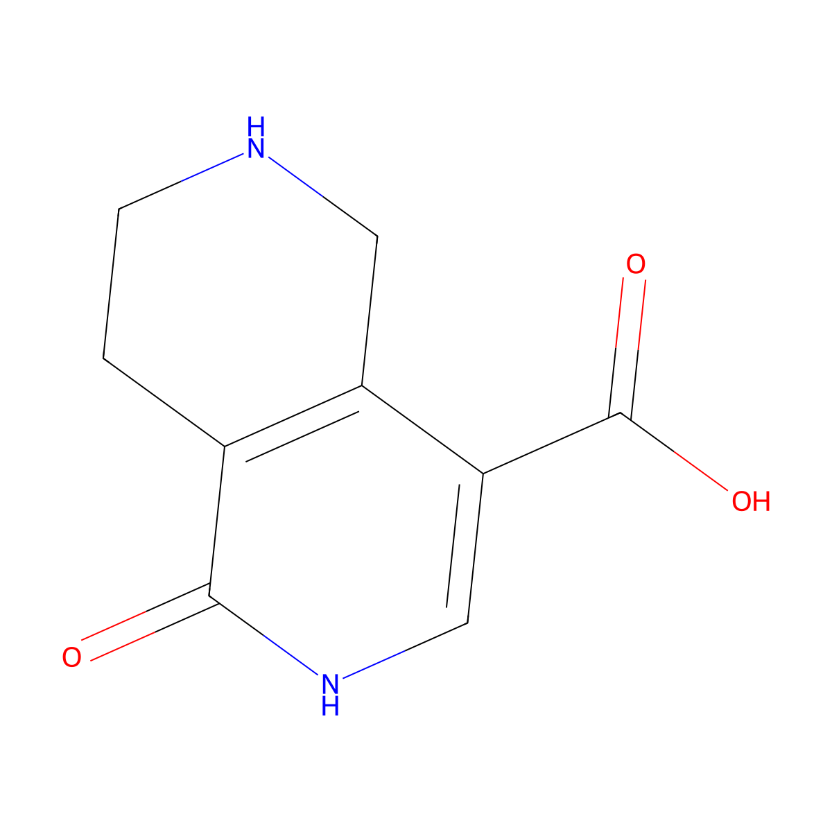 1-Hydroxy-5,6,7,8-tetrahydro-2,6-naphthyridine-4-carboxylic acid molecular structure, CAS 2490403-76-2