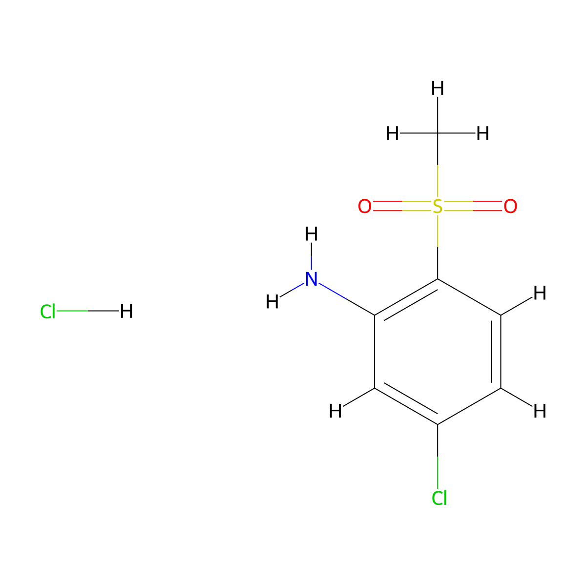 5-Chloro-2-methanesulfonylaniline hydrochloride molecular structure, CAS 2490403-78-4