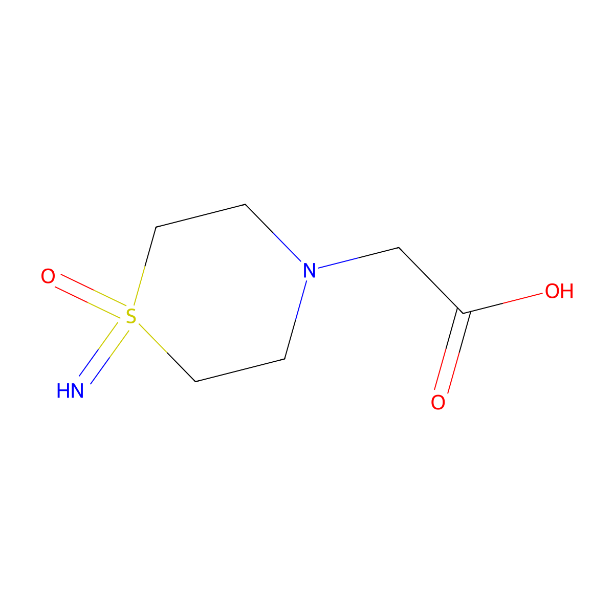 2-(1-Imino-1-oxo-1lambda6-thiomorpholin-4-yl)acetic acid molecular structure, CAS 2490403-80-8