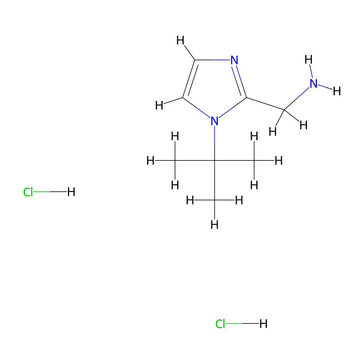 (1-Tert-butylimidazol-2-yl)methanamine;dihydrochloride molecular structure, CAS 2490403-85-3