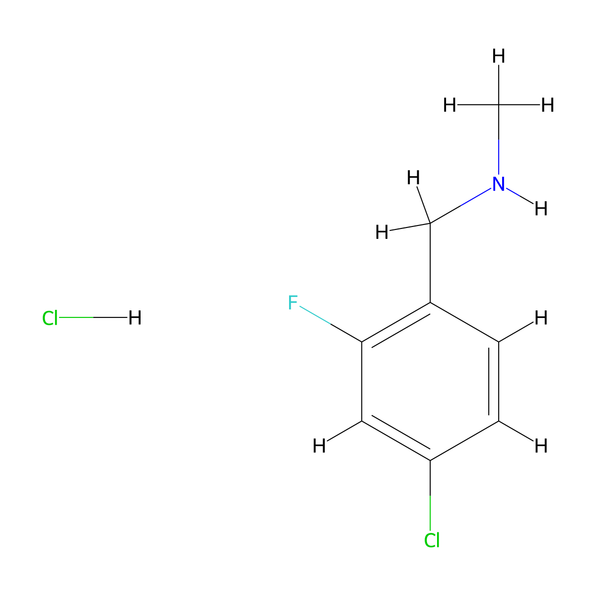 1-(4-Chloro-2-fluorophenyl)-N-methylmethanamine hydrochloride molecular structure, CAS 2490403-86-4