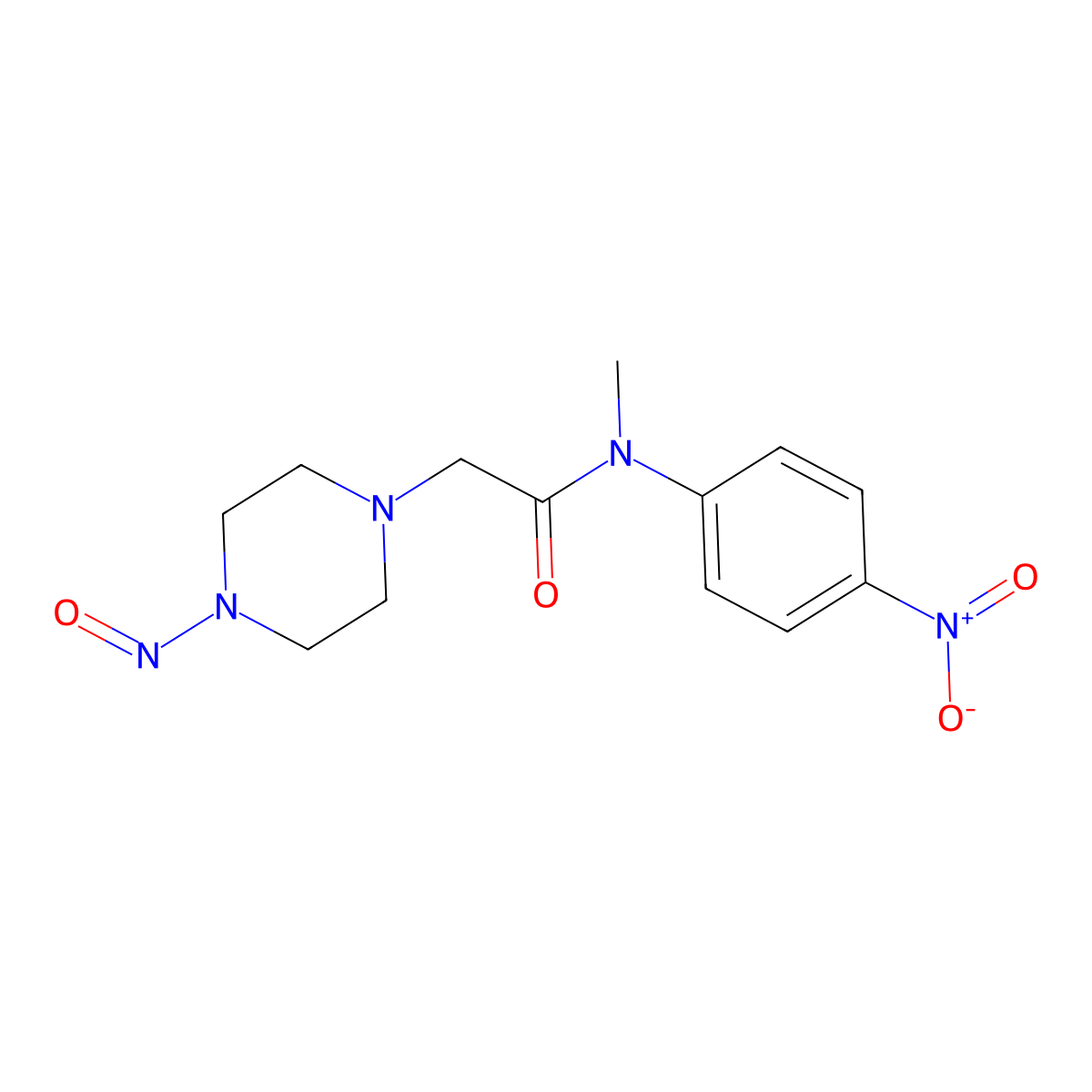 N-methyl-N-(4-nitrophenyl)-2-(4-nitrosopiperazin-1-yl)acetamide molecular structure, CAS 2490403-92-2