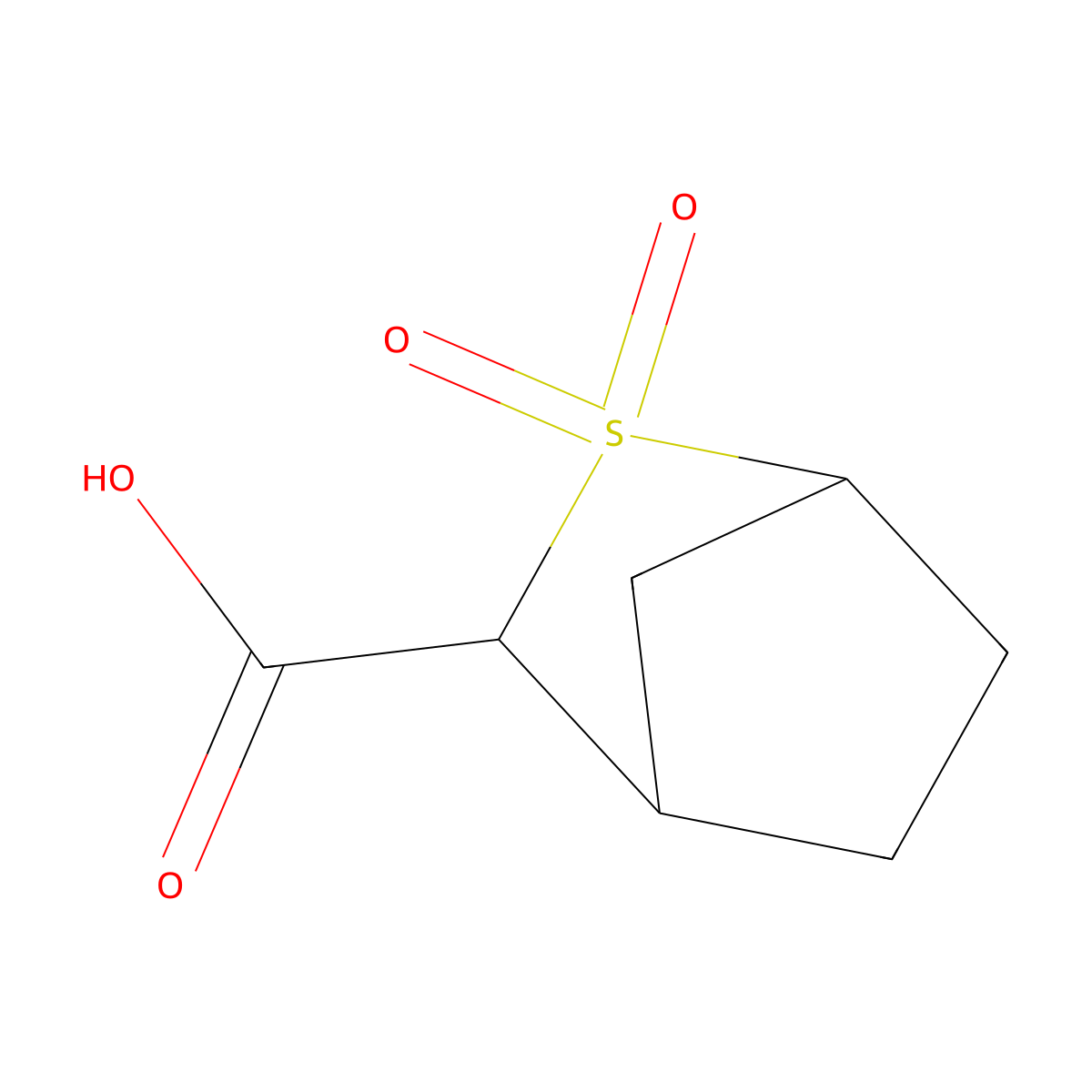 2,2-Dioxo-2lambda6-thiabicyclo(2.2.1)heptane-3-carboxylic acid molecular structure, CAS 2490403-98-8