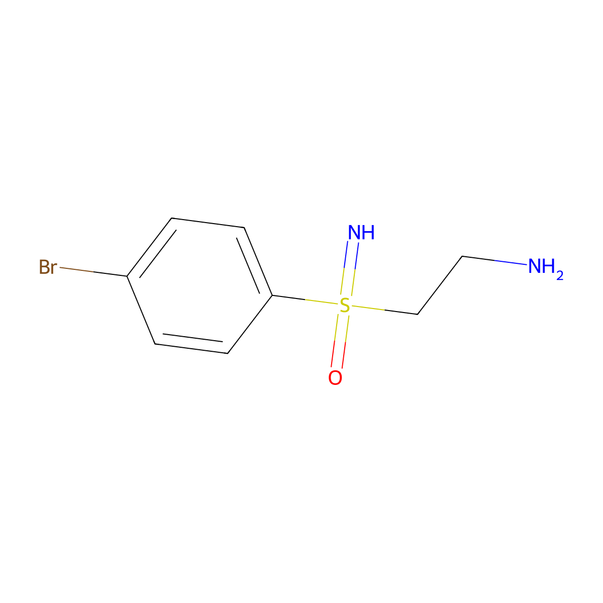 (2-Aminoethyl)(4-bromophenyl)imino-lambda6-sulfanone molecular structure, CAS 2490404-04-9