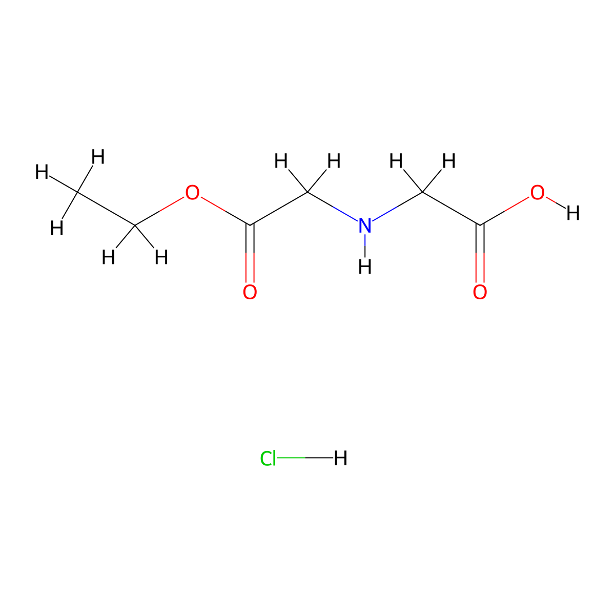 2-((2-Ethoxy-2-oxoethyl)amino)acetic acid hydrochloride molecular structure, CAS 2490404-38-9