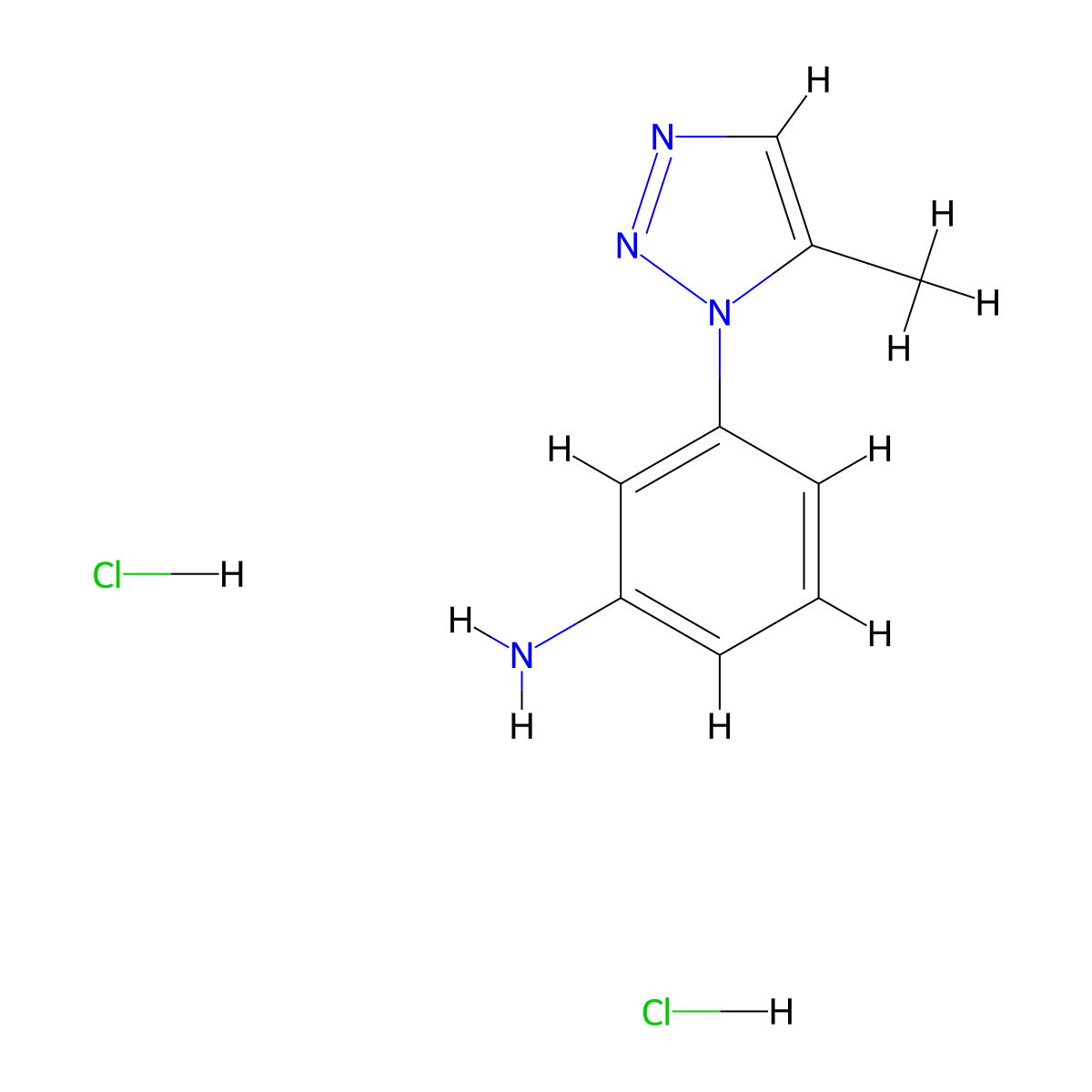 3-(5-methyl-1H-1,2,3-triazol-1-yl)aniline dihydrochloride molecular structure, CAS 2490404-40-3