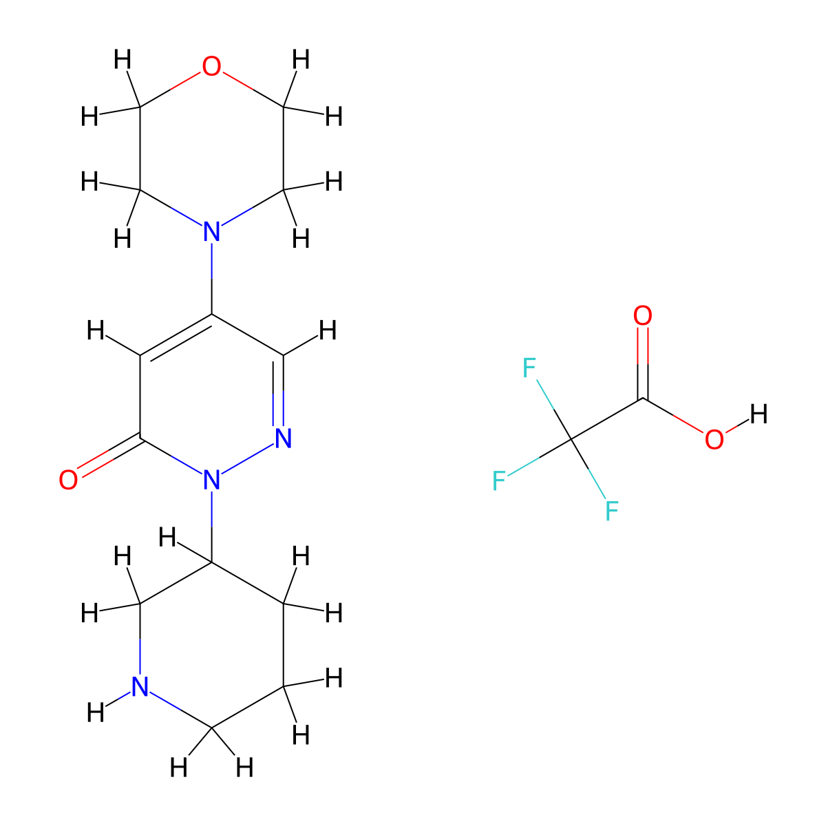 5-(Morpholin-4-yl)-2-(piperidin-3-yl)-2,3-dihydropyridazin-3-one,trifluoroaceticacid molecular structure, CAS 2490404-48-1