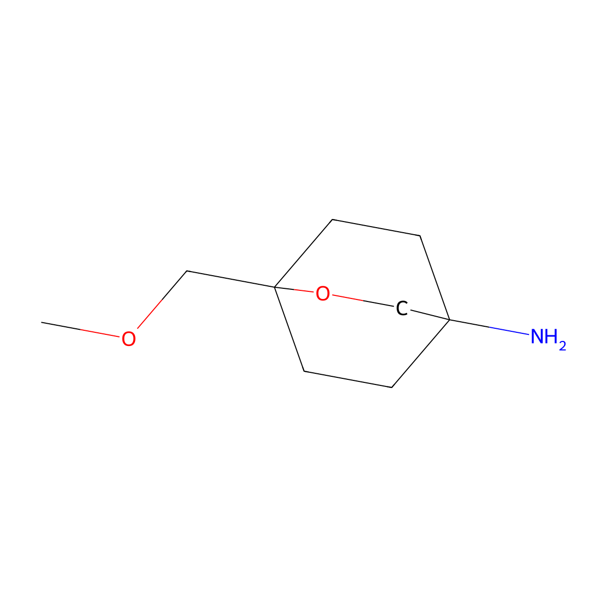 1-(Methoxymethyl)-2-oxabicyclo[2.2.2]octan-4-amine molecular structure, CAS 2490404-56-1