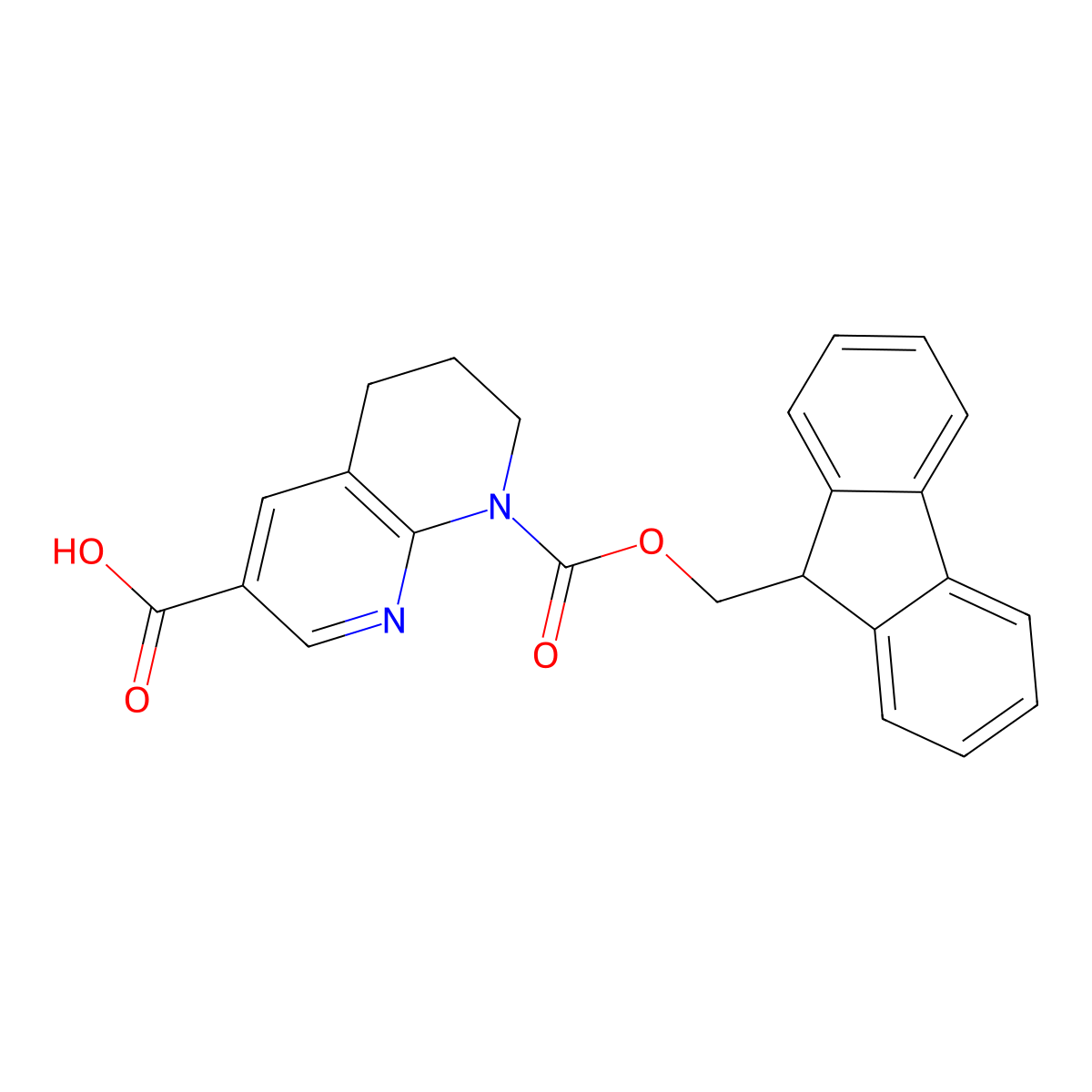 8-{[(9H-fluoren-9-yl)methoxy]carbonyl}-5,6,7,8-tetrahydro-1,8-naphthyridine-3-carboxylic acid molecular structure, CAS 2490404-63-0