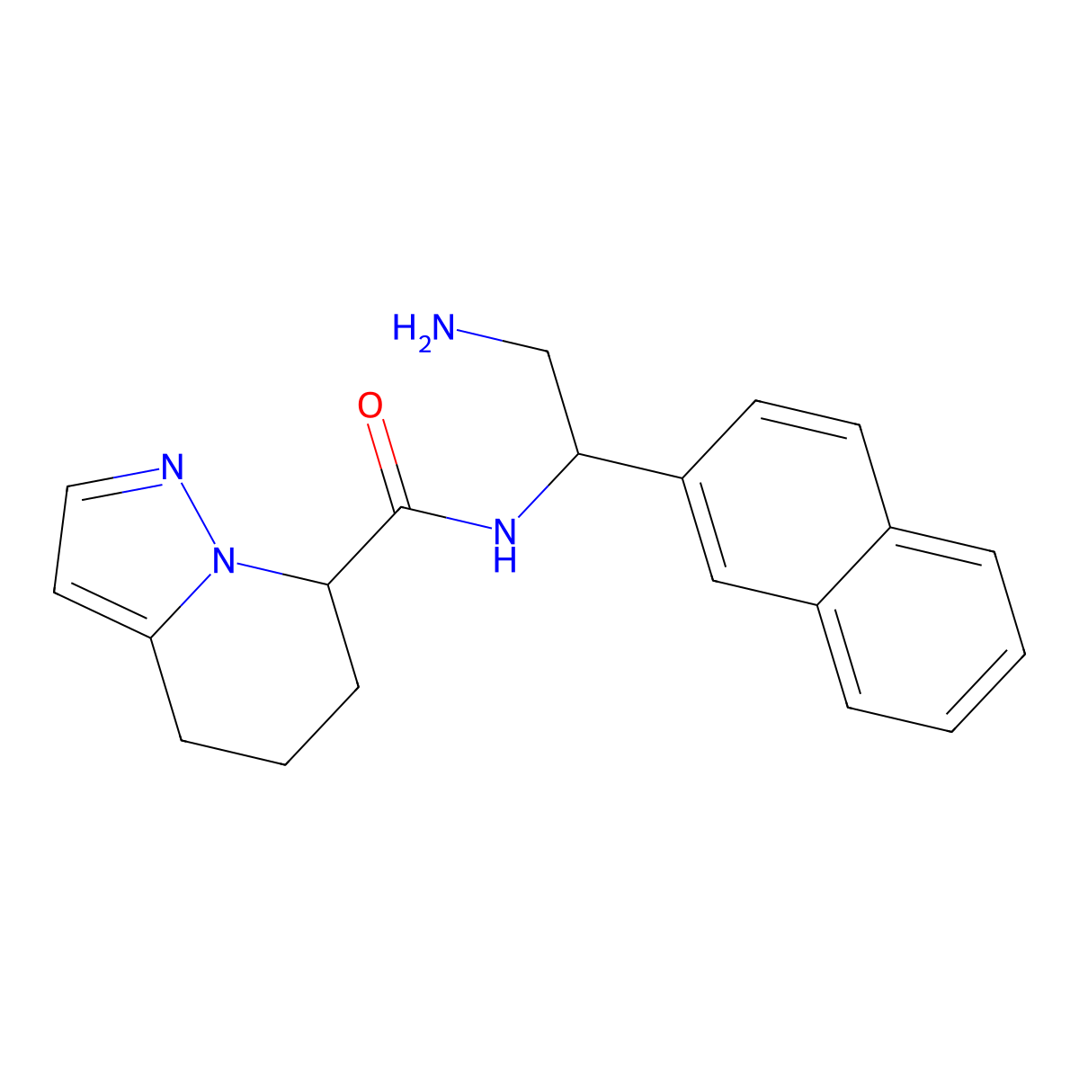 N-(2-Amino-1-(naphthalen-2-yl)ethyl)-4,5,6,7-tetrahydropyrazolo[1,5-a]pyridine-7-carboxamide molecular structure, CAS 2490404-64-1
