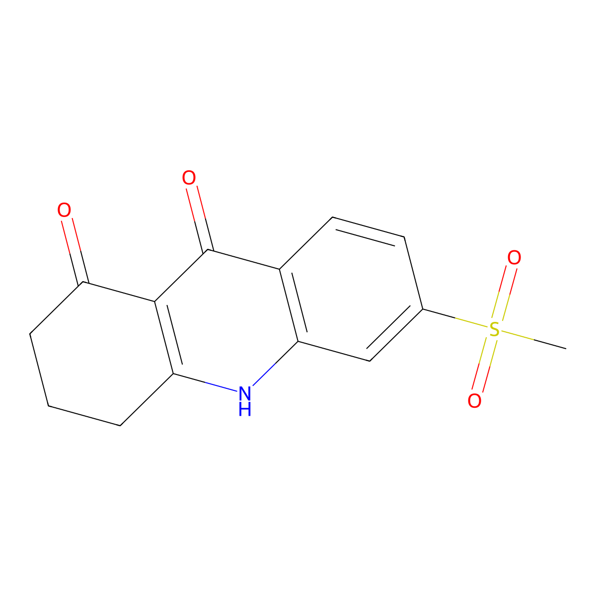 6-Methanesulfonyl-1,2,3,4,9,10-hexahydroacridine-1,9-dione molecular structure, CAS 2490404-67-4