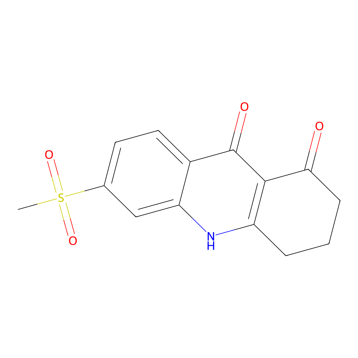 6-Methanesulfonyl-1,2,3,4,9,10-hexahydroacridine-1,9-dione molecular structure, CAS 2490404-67-4