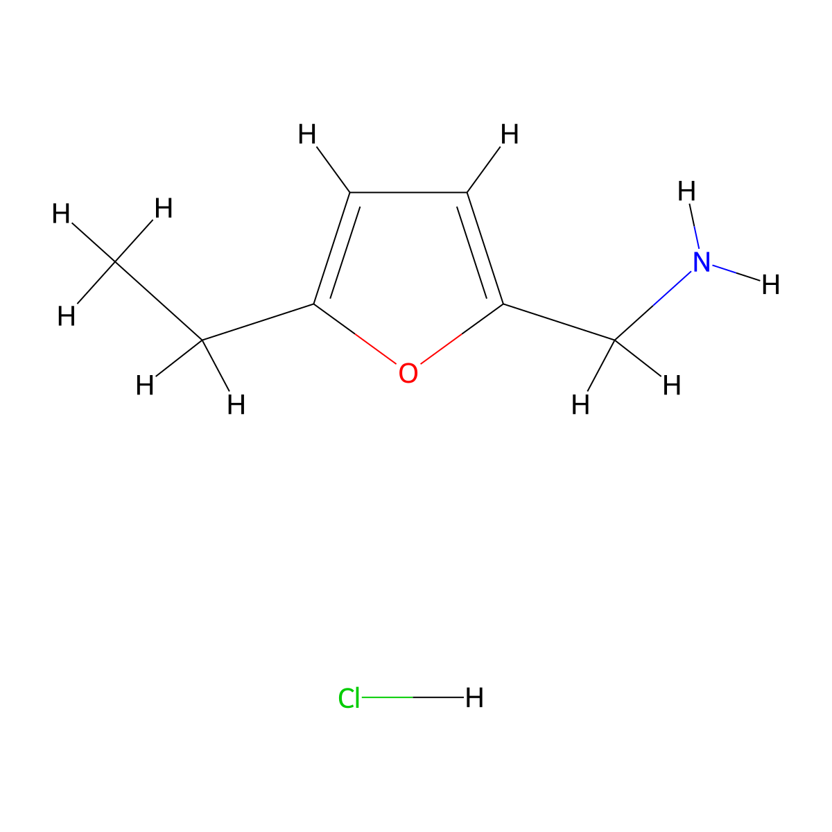 1-(5-Ethylfuran-2-yl)methanamine hydrochloride molecular structure, CAS 2490404-70-9