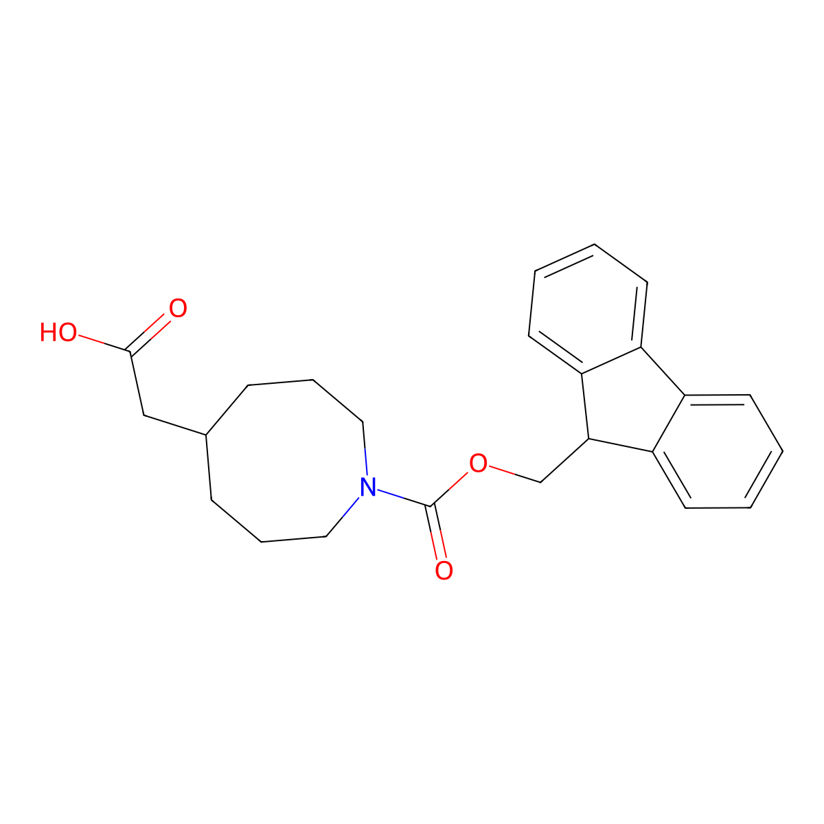 2-(1-{[(9H-fluoren-9-yl)methoxy]carbonyl}azocan-5-yl)acetic acid molecular structure, CAS 2490404-71-0