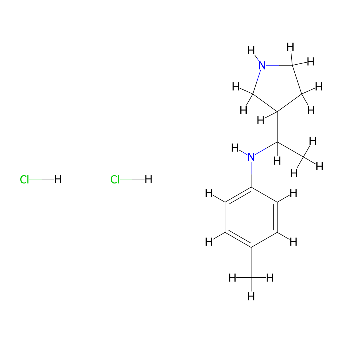 4-methyl-N-[1-(pyrrolidin-3-yl)ethyl]anilinedihydrochloride molecular structure, CAS 2490405-93-9