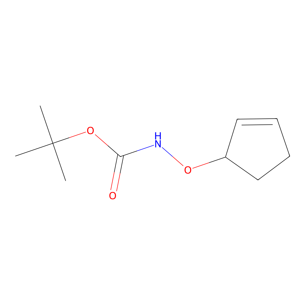tert-butyl N-(cyclopent-2-en-1-yloxy)carbamate molecular structure, CAS 2490405-96-2