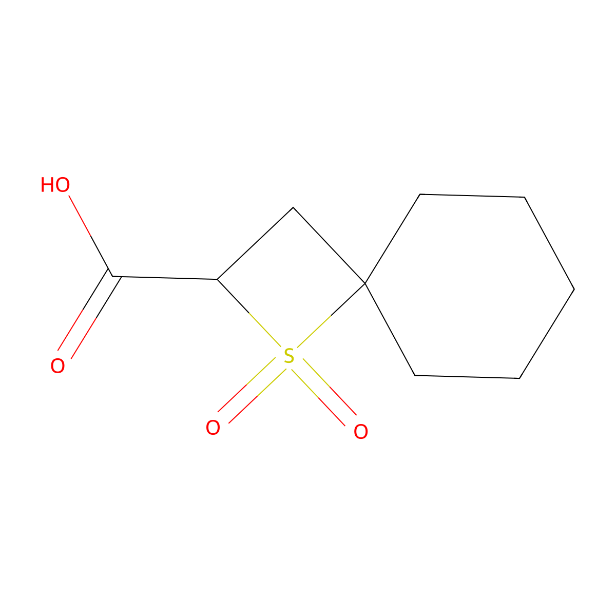 1,1-Dioxo-1lambda6-thiaspiro[3.5]nonane-2-carboxylic acid molecular structure, CAS 2490406-03-4